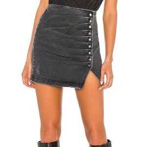 NEW NWT Retrofete Willa Skirt Revolve Black Denim Wash XS Italy